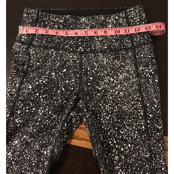 Lululemon Pace Rival Crop (Marathon) Splatter White Black / Black - Size 4 - Picture 11 of 11